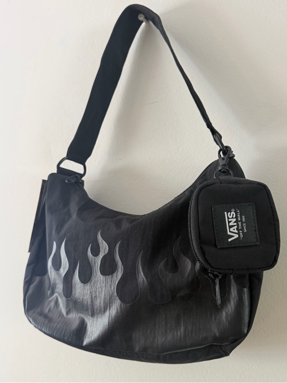 SOLD!! Vans Black Flame Shoulder Bag with Detachable Pouch NWT